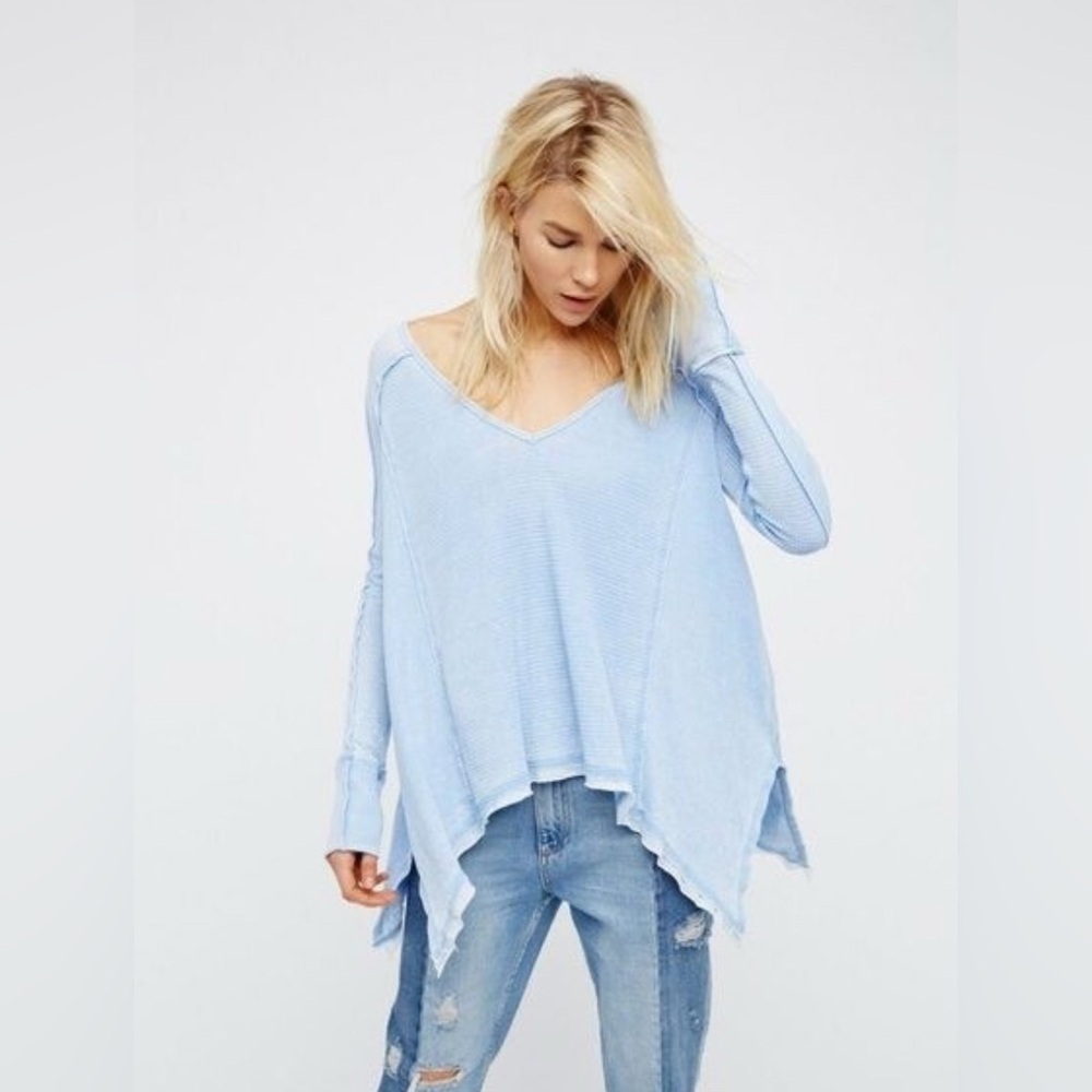 Free People light blue Pacific long sleeve thermal Small